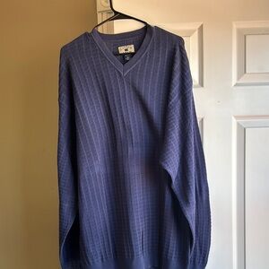 Men's Blue V-Neck Sweater